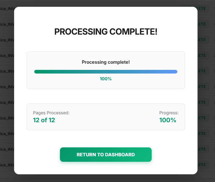 Processing complete